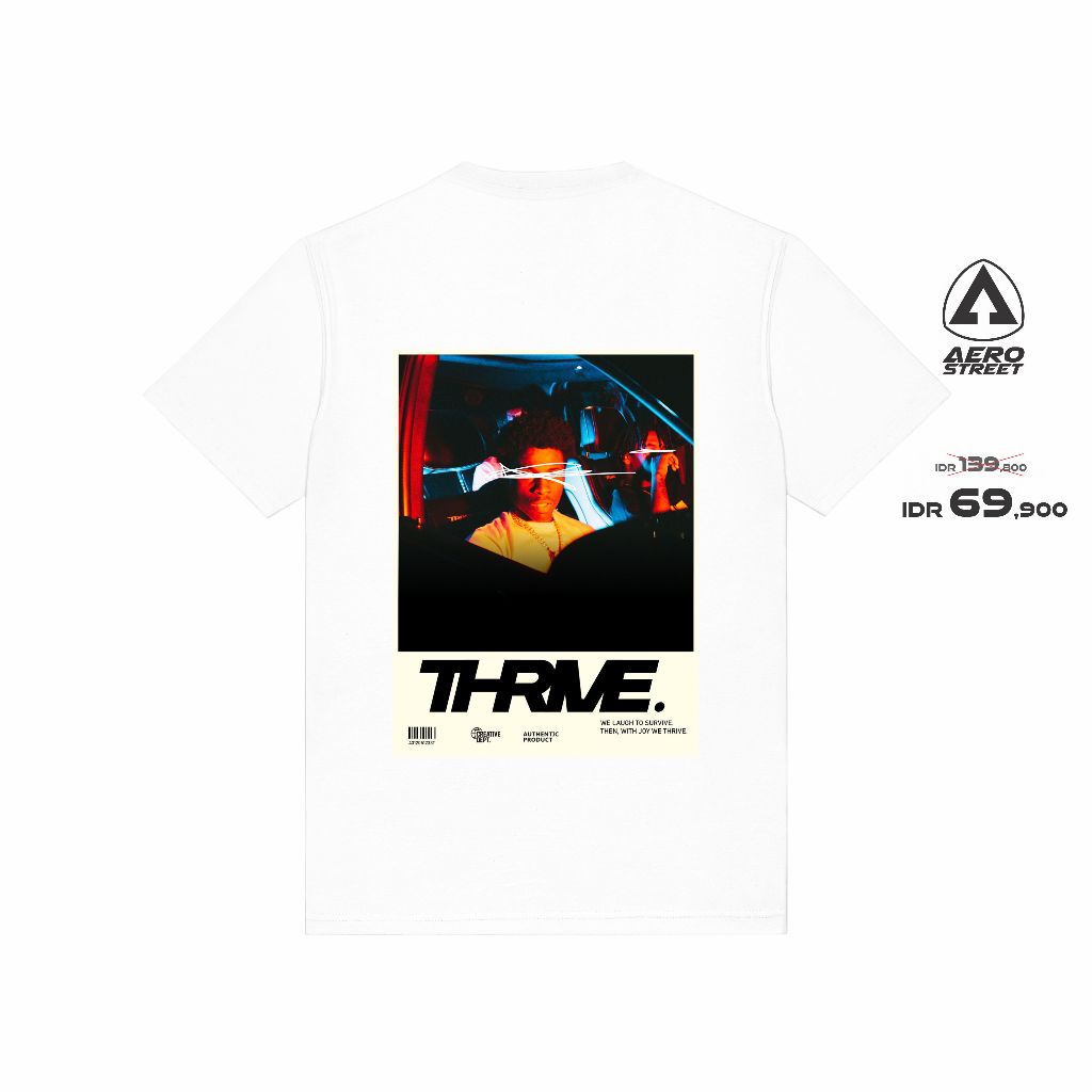 Aerostreet T Shirt Thrive Putih Kaos T-Shirt T-Shirt ABDAA