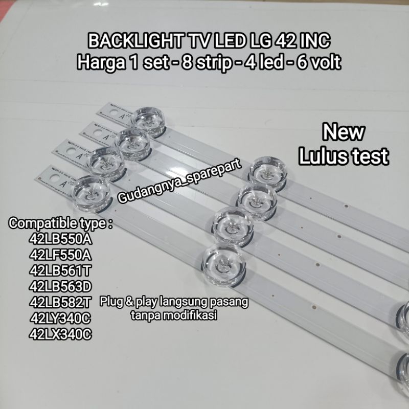 Backlight tv led LG 42 inc 42LB550A 42LF550A 42LB561T 42LB563D 42LB582T 42LY340C 42LX340C lampu BL l