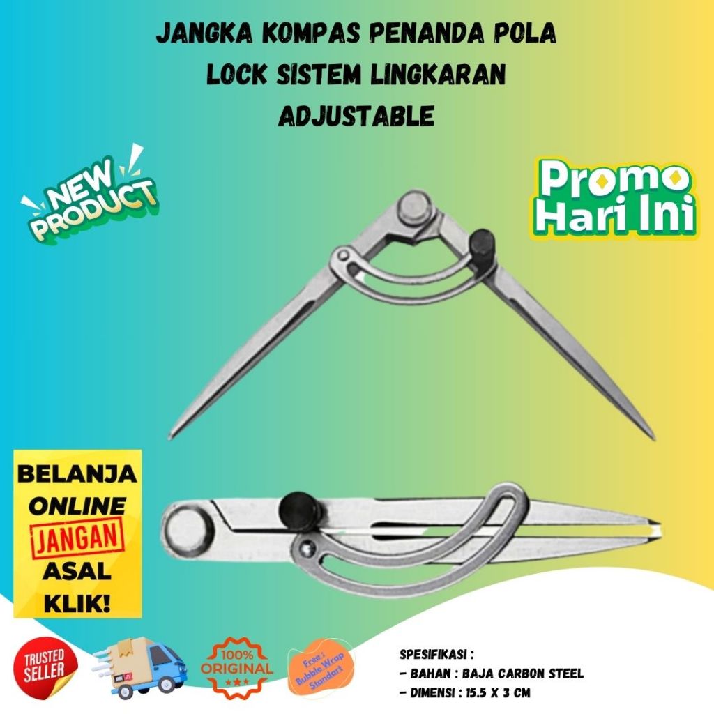 

Jangka Kompas Penanda Pola Lock Sistem Lingkaran Adjustable