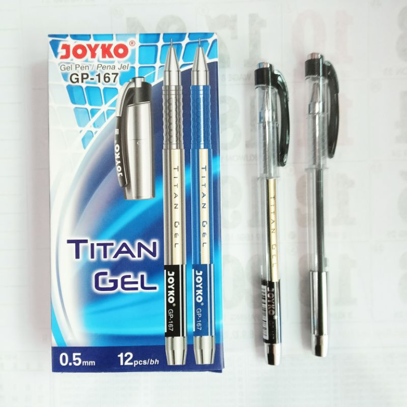 

Pulpen Gel / 0.5 mm Pena gel JOYKO TITAN GEL BP-167 isi 12 pcs)