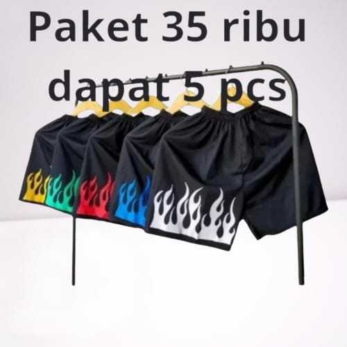 PAKET (5 PCS) celana kolor api/ CELANA MOTIF API/CELANA SABLON MOTIF API