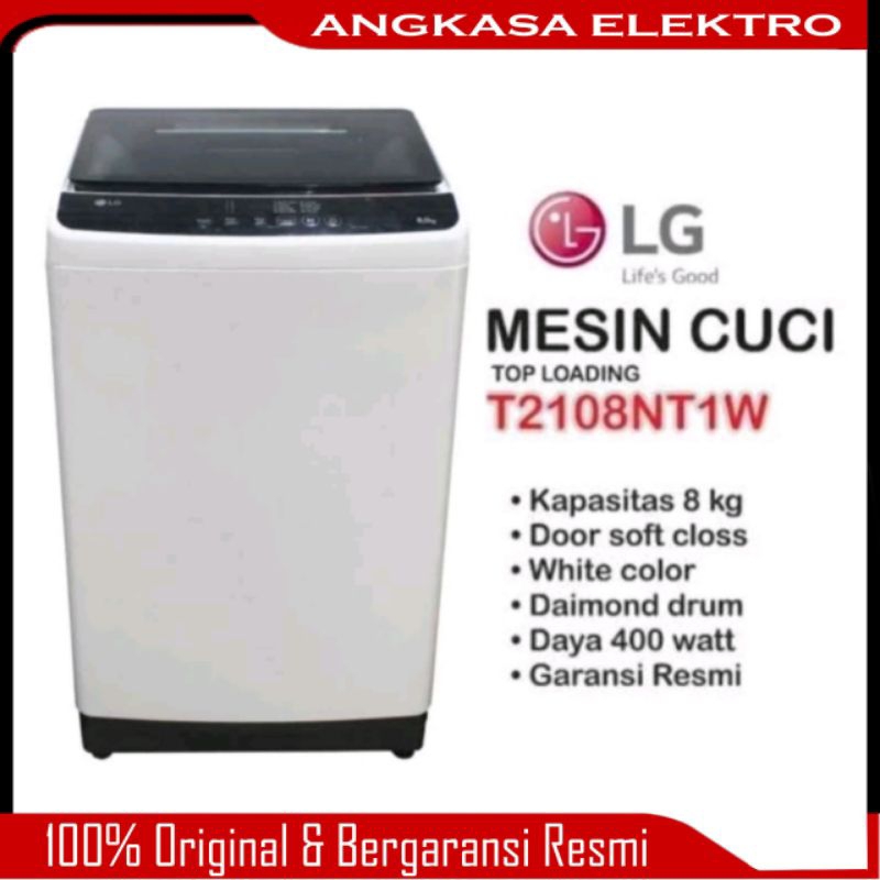 LG MESIN CUCI 8KG Top Loading 1 Tabung T2108NT1W Garansi Resmi 10 Tahun