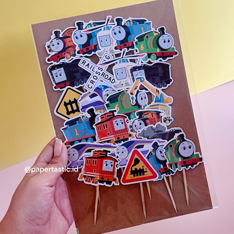 Cupcake Topper Cake Topper Karakter Thomas and Friend All Engines Go Hiasan Kue Ulang Tahun Dekorasi