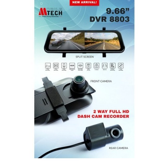 Spion Dashcam MTECH 8803 Kamera Mobil 9,66" DVR WIFI