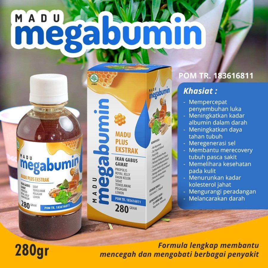 

Madu Megabumin Madu Ekstrak ikan Gabus Gamat sidat bpom 280 gram