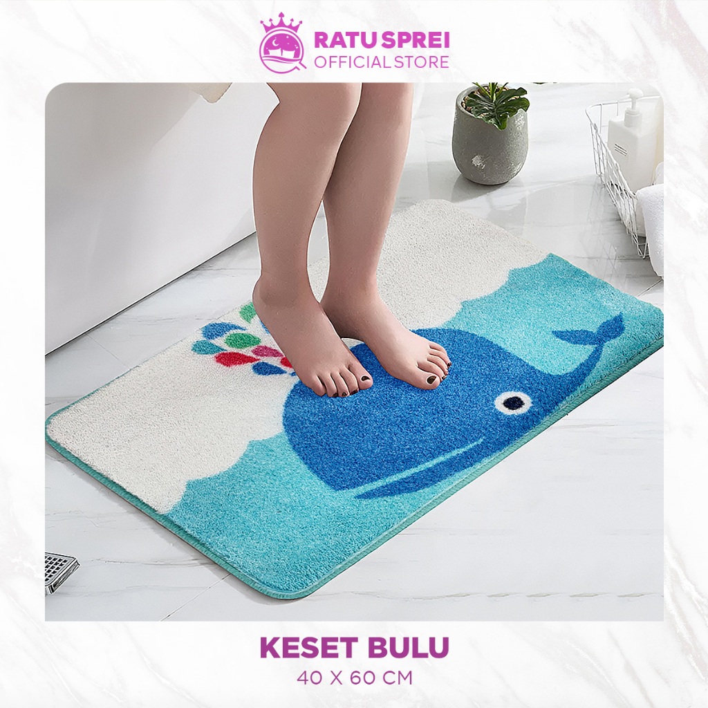 Ratu Sprei Keset Kaki Bulu Anti Selip Keset Ruang Tamu Keset Kamar Mandi Keset Bulu Tebal Cantik