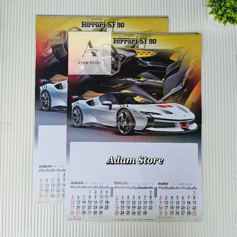 

Kalender tahun 2025 Dream Cars AO 124 4 lembar 3 bulanan ukuran 38 x 54 cm(terima castume cetak merek)