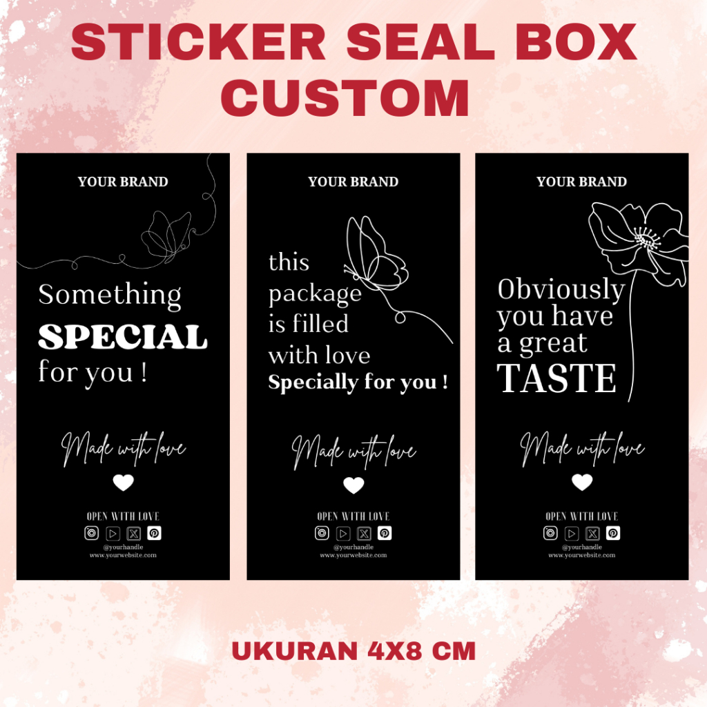 

(25 pcs) STIKER SEGEL STICKER SEAL BOX BLACK SEAL STICKER BOX AESTHETIC SEAL STICKER BOX THANK YOU