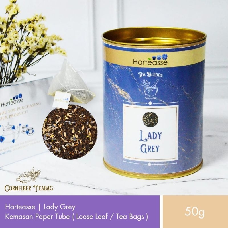 

Harteasse | Lady Grey | Teh Hitam Bergamot dengan Lavender | Kemasan Composite Plug | 25 Tea Bags (50gr)