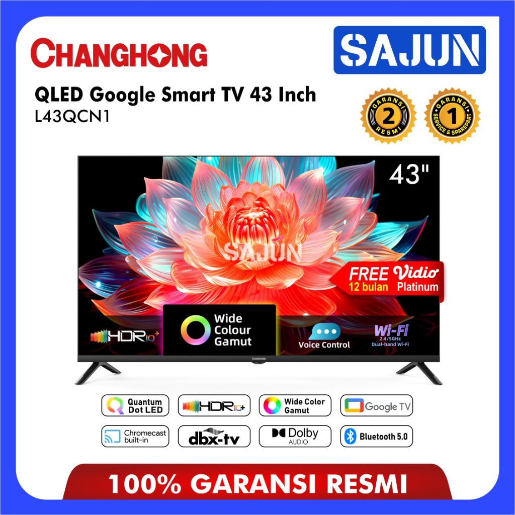 Changhong QLED TV 43 inch FHD Google Smart TV Digital TV (L43QCN1)