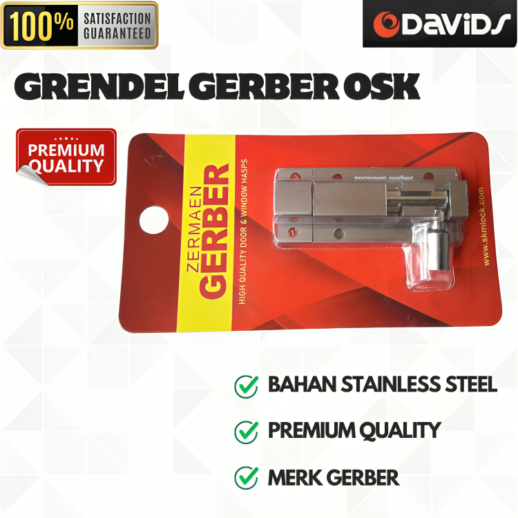 Grendel Pintu Jendela Gerendel Rumah Kamar Aluminium Hitam 2 Inch Gerber