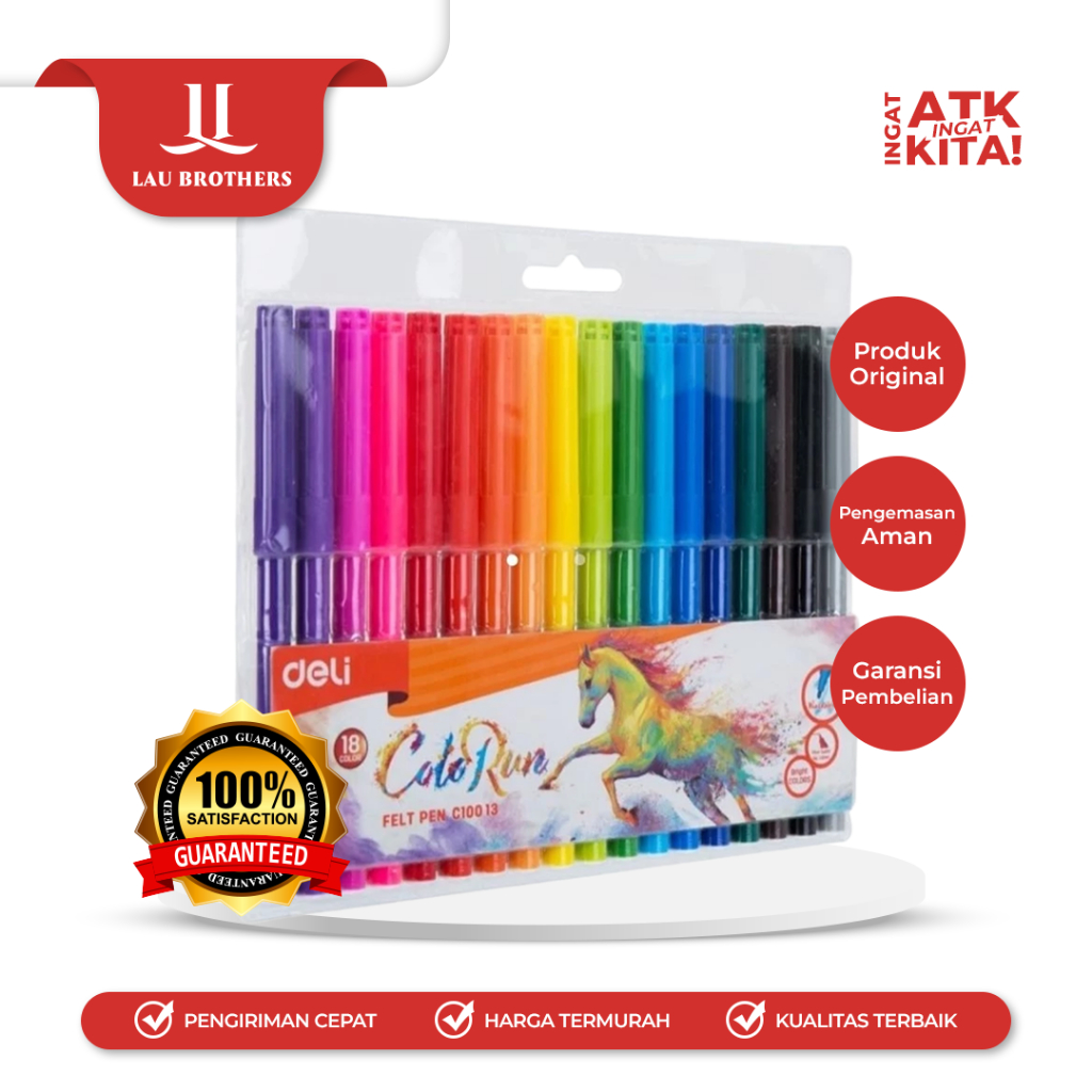 

DELI PULPEN FELT/ FELT PEN 18 EC10013 (1SET)