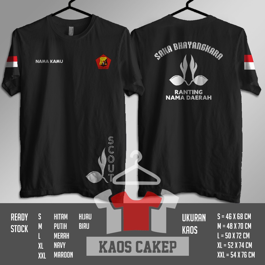 Kaos SAKA BHAYANGKARA Scout Gratis Nama Kamu dan Ranting Daerah Kamu Baju Distro