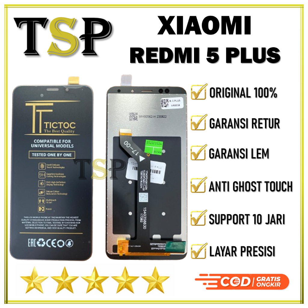 LCD XIAOMI REDMI 5 PLUS FULLSET TOUCHSCREEN ORIGINAL 100% STANDART PABRIK