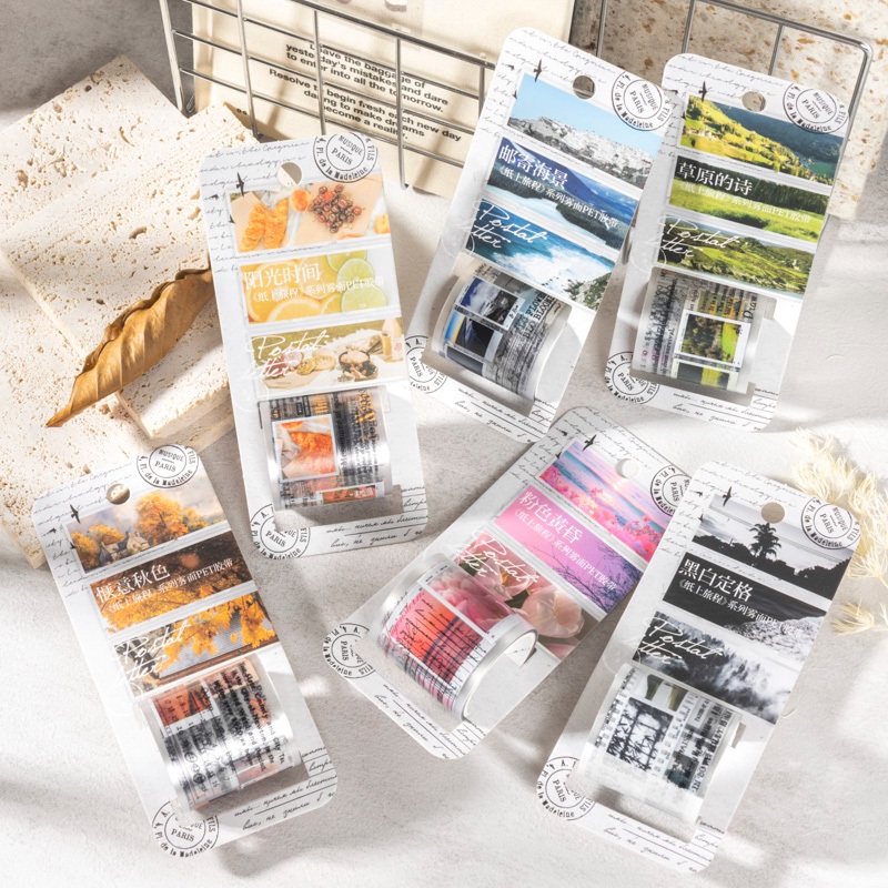 

Washi Tape 40mmx2m Pet Matte Seri Perjalanan Kertas Sticker Aesthetic Dekorasi Journal Vintage Retro Scrapbook Jurnal Stiker Selotip