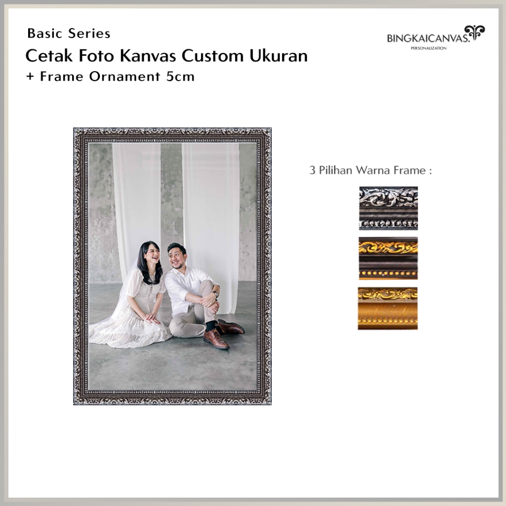 CETAK FOTO BINGKAI KANVAS 10R - 20R FRAME ORNAMENT 5CM AESTETHIC VARIAN UKURAN