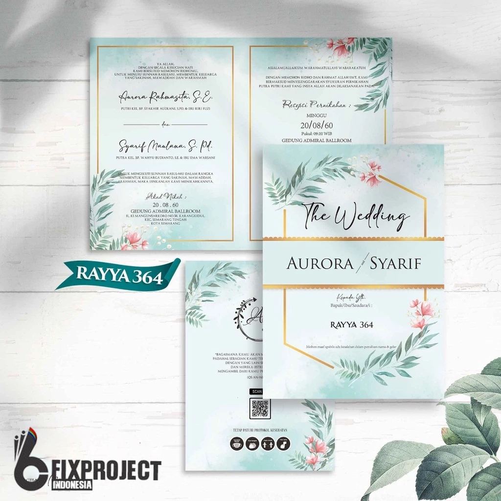 UNDANGAN PERNIKAHAN RAYYA 364 | CETAK UNDANGAN MURAH | RAYYA