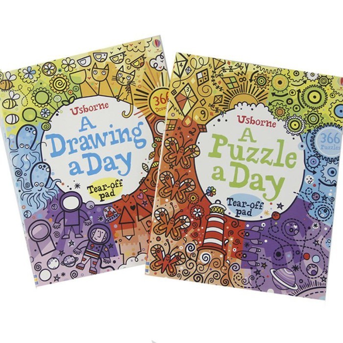 [Edu] A Drawing & A Puzzle A Day Buku Latihan Belajar Anak Memnggambar Puzzle