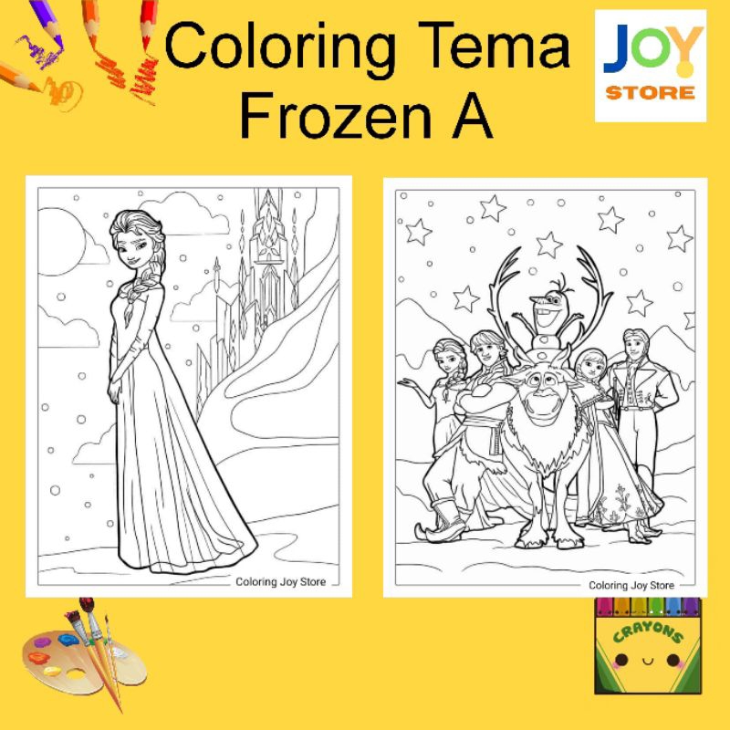 

Kertas Gambar Mewarnai ukuran A4 dan A5 150 gsm - Coloring Paper Tema Frozen A Toko Joy Store