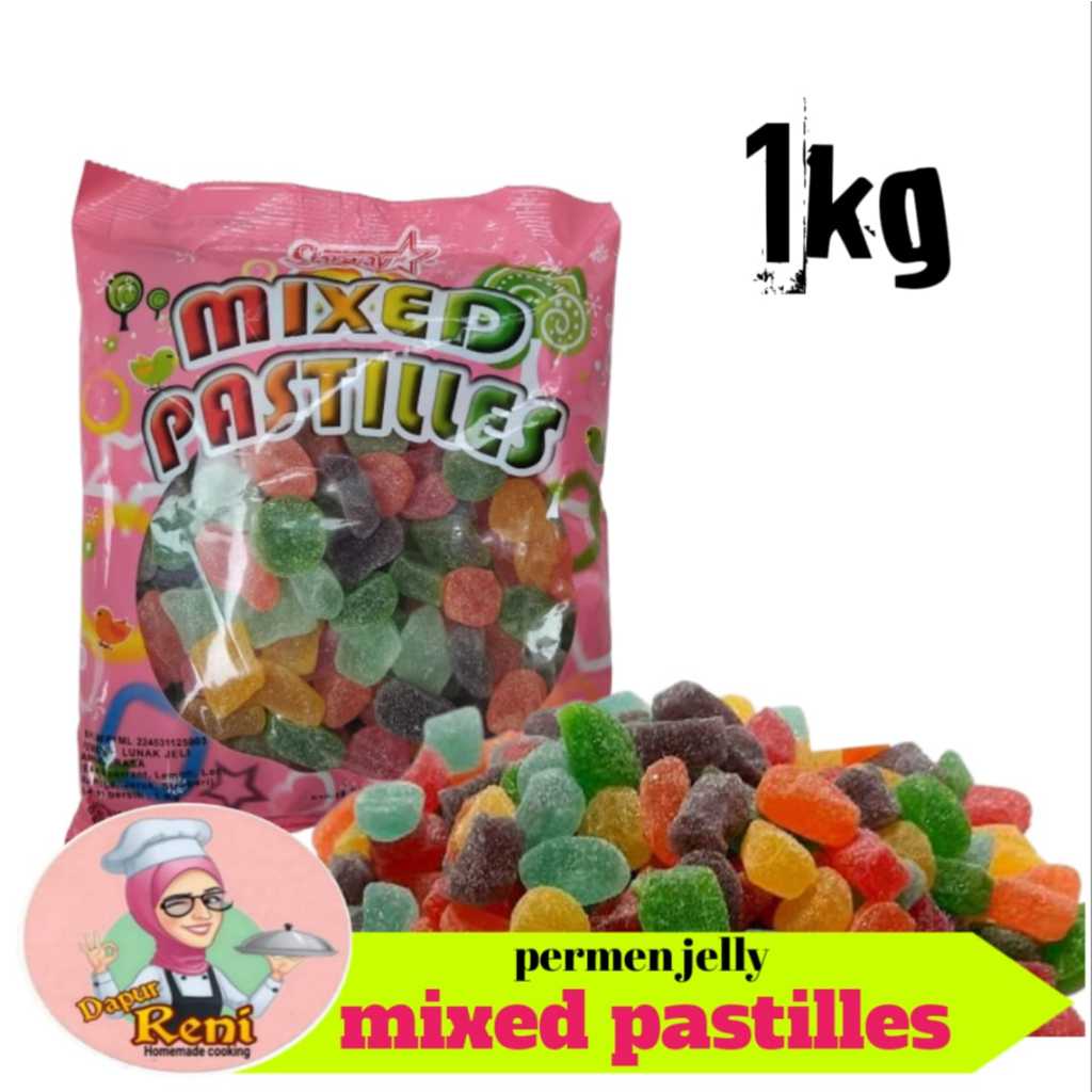 

Permen jelly mixed pastilles aneka rasa kemasan 1 kg