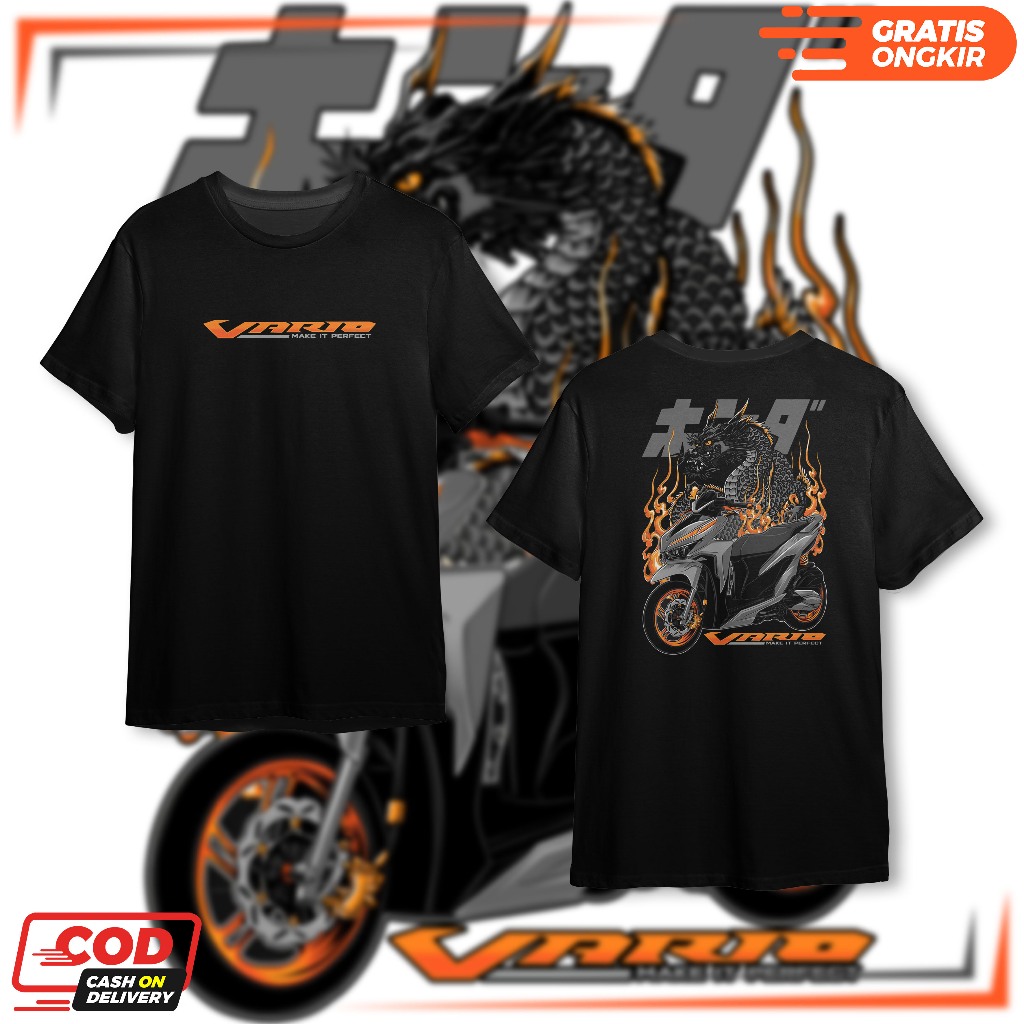 DTF | Kaos Baju VARIO MATIC Tshirt | Kaos Otomotif Motor Mania | Sablon Digital Terlaris-Tingalmake 