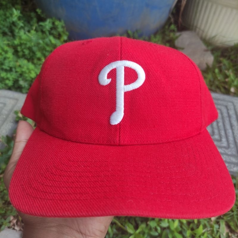 TOPI VINTAGE PHILLIES PLAIN LOGO WOOL