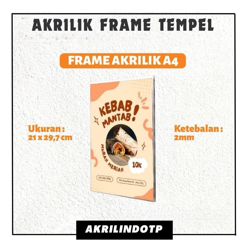 

Akrilik Tempat Brosur Tempel A4 Sign Holder Qris Barcode Menu Wall Thicker Acrylic - Ukuran A4