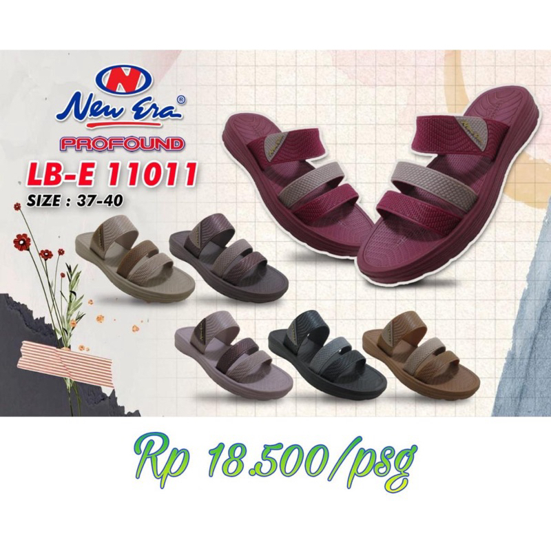 SANDAL SLOP KARET WANITA NEW ERA LB E 11011 100% ORIGINAL BY NEW ERA