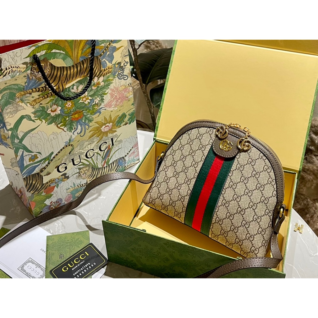 Original 2024 Gucci New Ophidia Alma Oval Shoulder Bag Fashion Bag