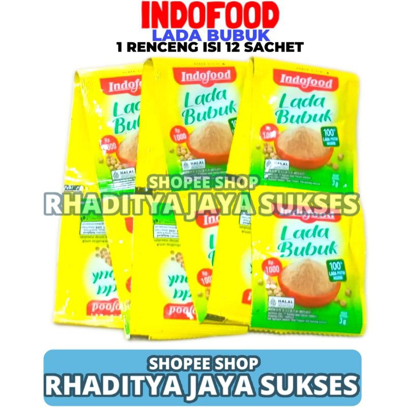 

Indofood Lada Bubuk 1 Renceng Isi 12 Sachet 3g