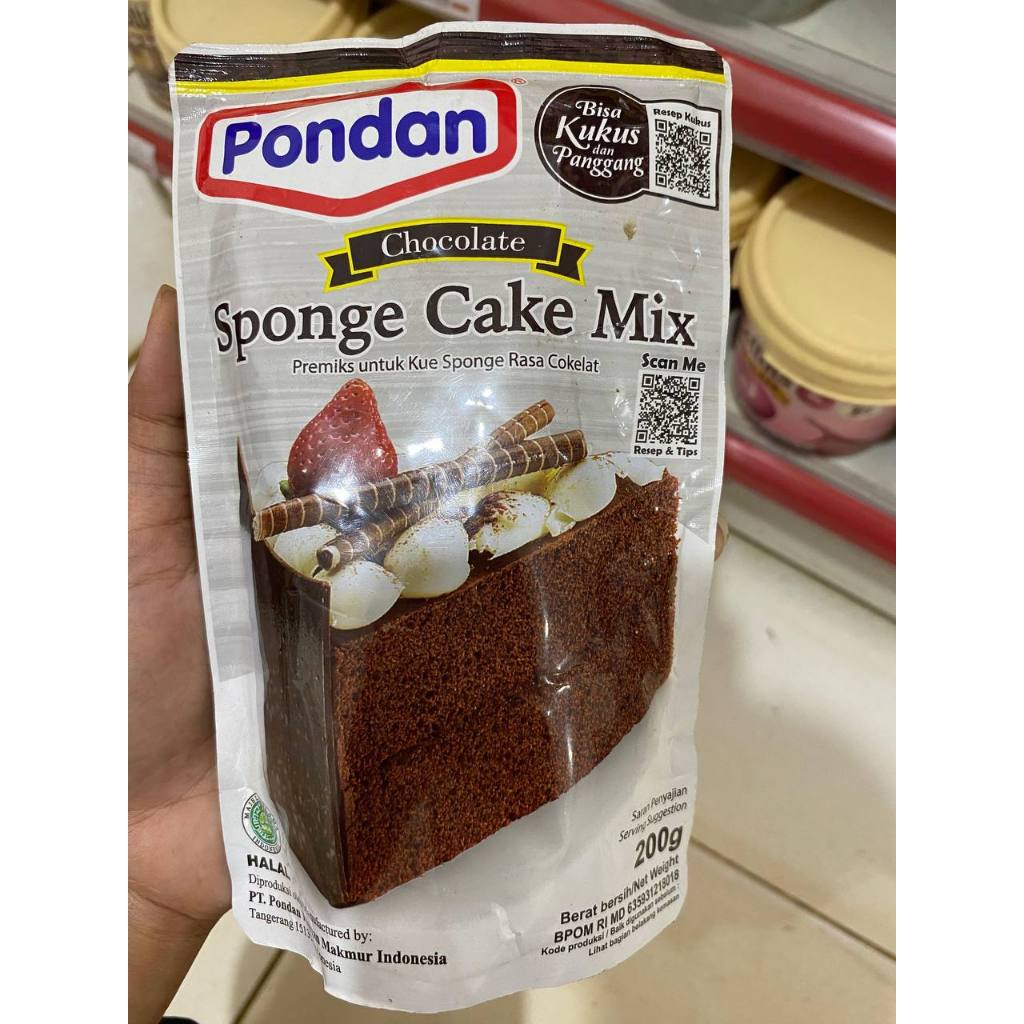 

Pondan Sponge Cake Mix Chocolate 200gr Premiks untuk Kue Sponge Rasa Cokelat