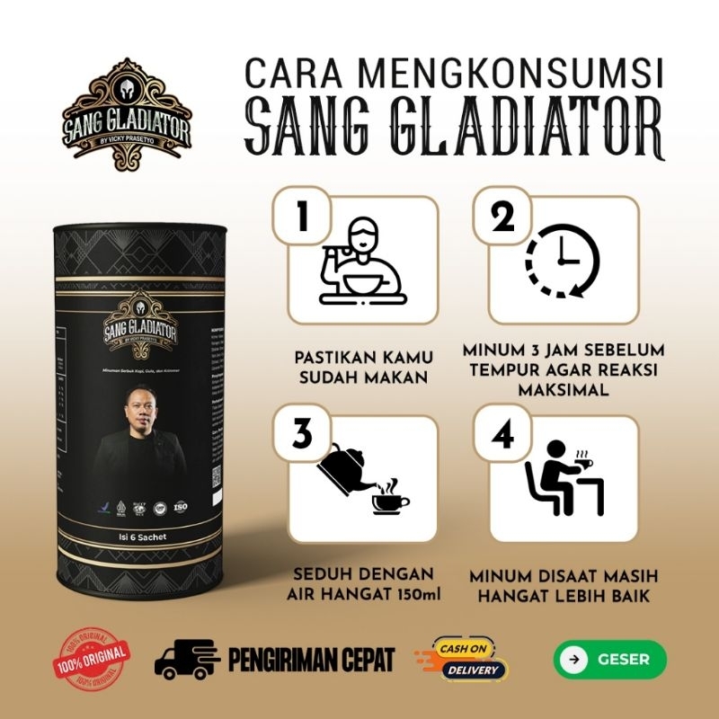 

sang gladiator kopi caffee pilihan pria juara