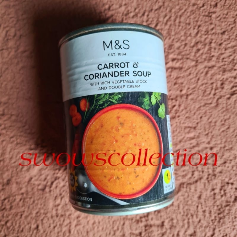 

M&S MARK MARKS & AND SPENCER CARROT CORIANDER SOUP SOP SUP WORTEL KALENG