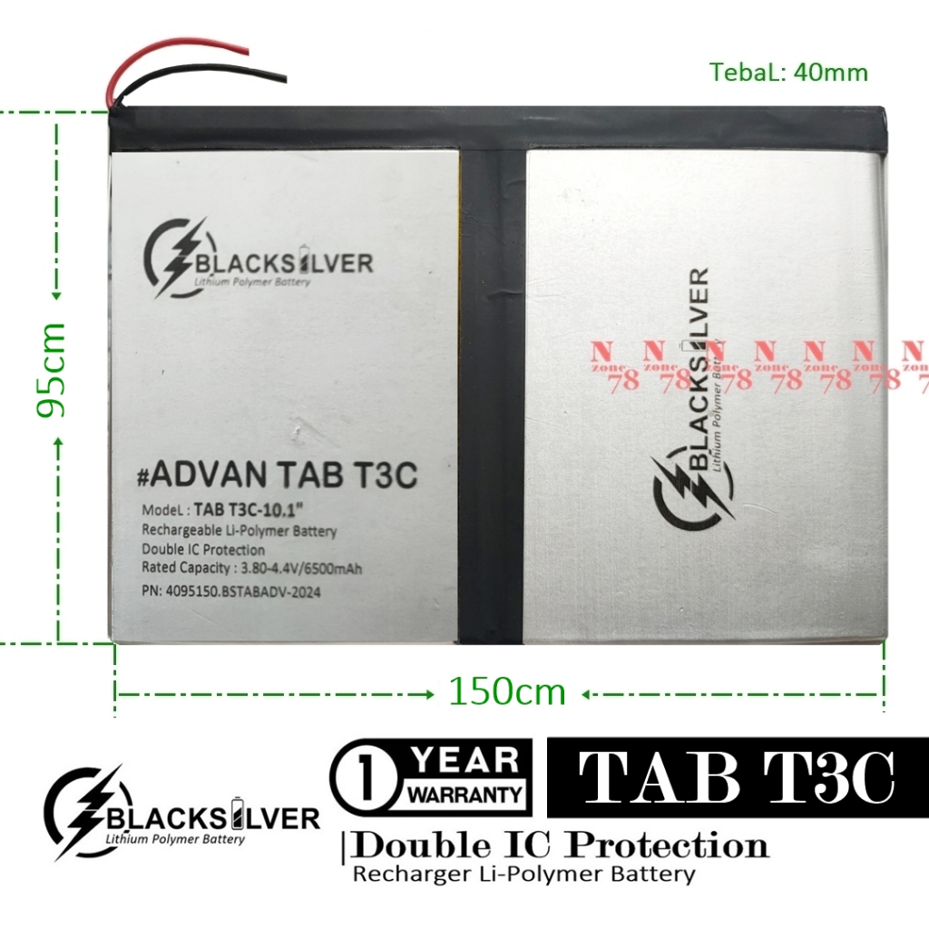 Baterai Advan T3C T3i Tab 10.1 inchi Double IC Protection
