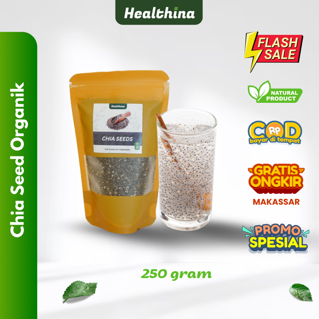 

Chia Seed 50 gram Organik Grade Premium Diet Imunitas - Biji Chiaseed Black Original COD Makassar