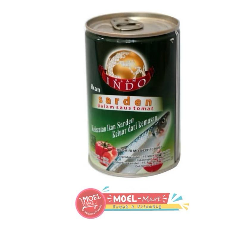 

Sarden Alam Indo 155gr - 425g - Sardiness - Ikan Kaleng