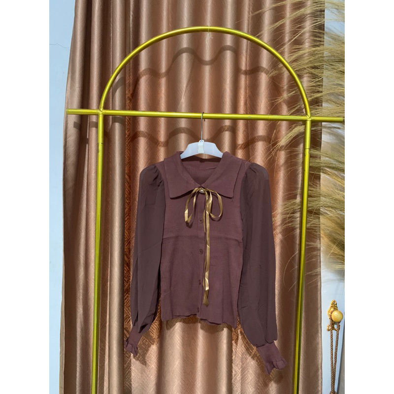 Blouse Rajut Wanita Korean Outfit