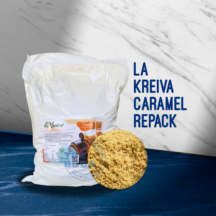 

La Kreiva Caramel Halus ( 250, 500 gr ) Repack Remahan Biskuit Karamel