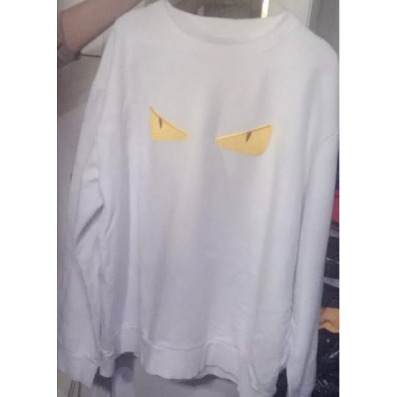 Fendi crewneck cn sweater sweat shirt sweatshirt ori white eyes