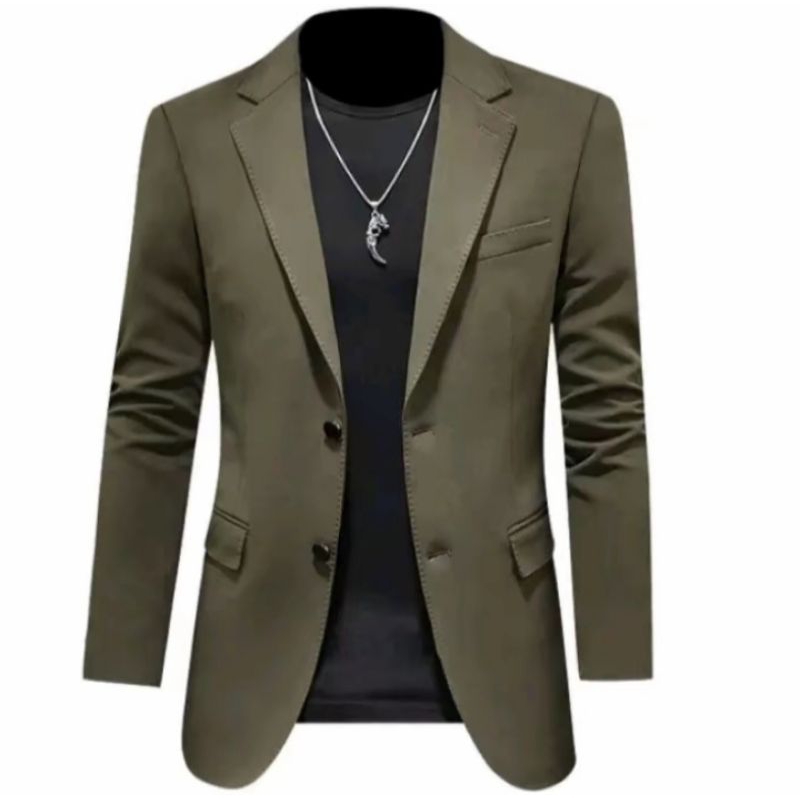 Jas Pria keren Blazer pria Jas dewasa Jas resmi Jas terbaru Jas hijau army Jas pria formal berkancin