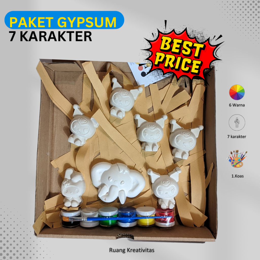 

Paket Kreativitas: 7 Gypsum, 6 Warna, dan 1 Kuas