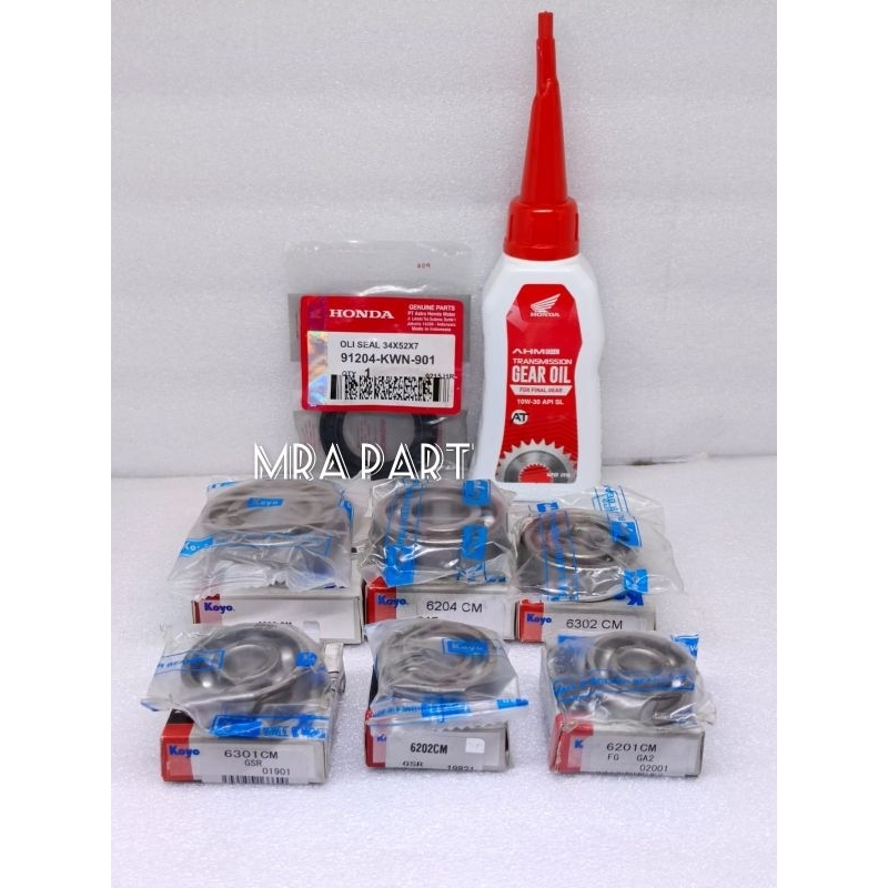 BEARING RASIO SET 6PCH KOYO+SEAL RODA+OLI HONDA PCX 150 NEW LOKAL ADV 150 PCX CBU 150 PCX CBU 125 OR