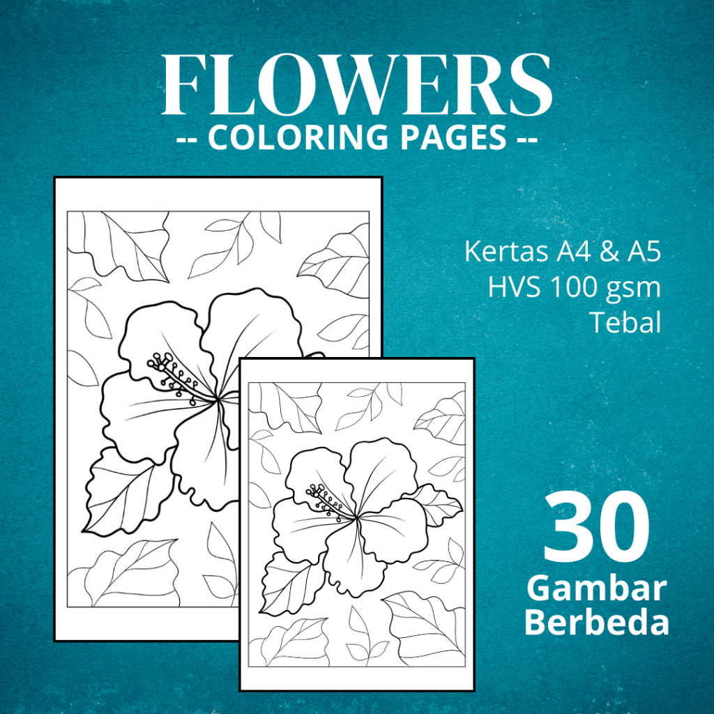 

DW15 Kertas Mewarnai FLOWERS | Desain Indah Penghilang Stres & Relaksasi | Kertas HVS 100 gsm