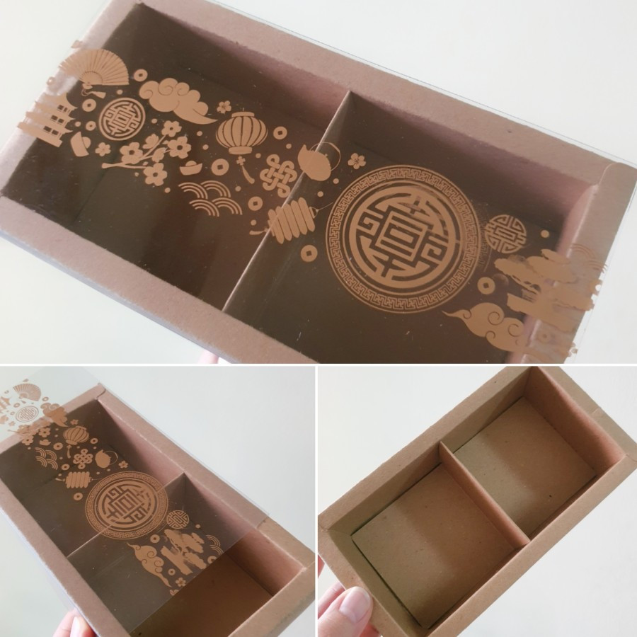 

( 5 Pcs ) Dus Eggtart Kotak Hampers Fruitpie Imlek Box Brownies Mini Sincia Sekat 2 Tempat Kue Soes Chinese New Year