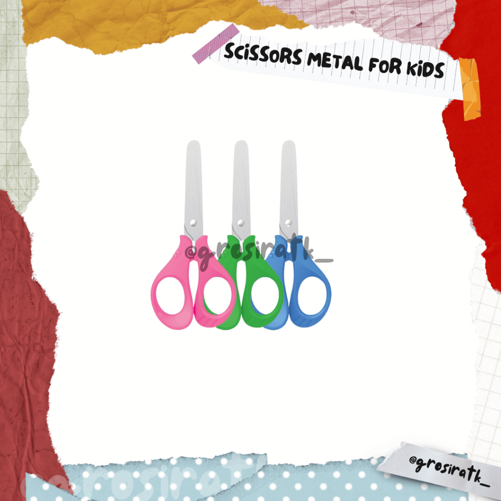 

AGATIS SCISSORS / GUNTING ANAK BESI / METAL for KIDS with PASTEL COLORS