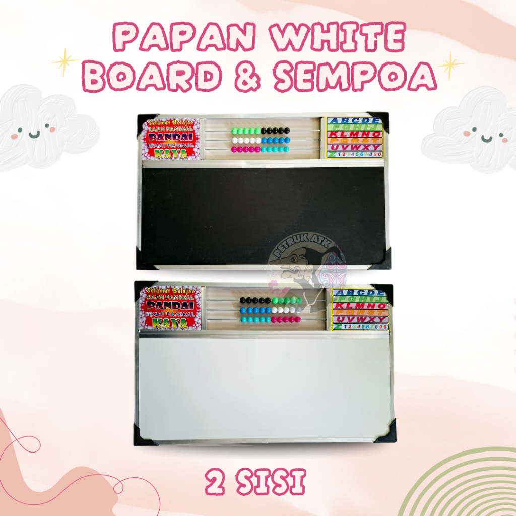 

[PCS] PAPAN TULIS 2 SISI WHITEBOARD DAN BLACKBOARD 30X50 DAN SEMPOA