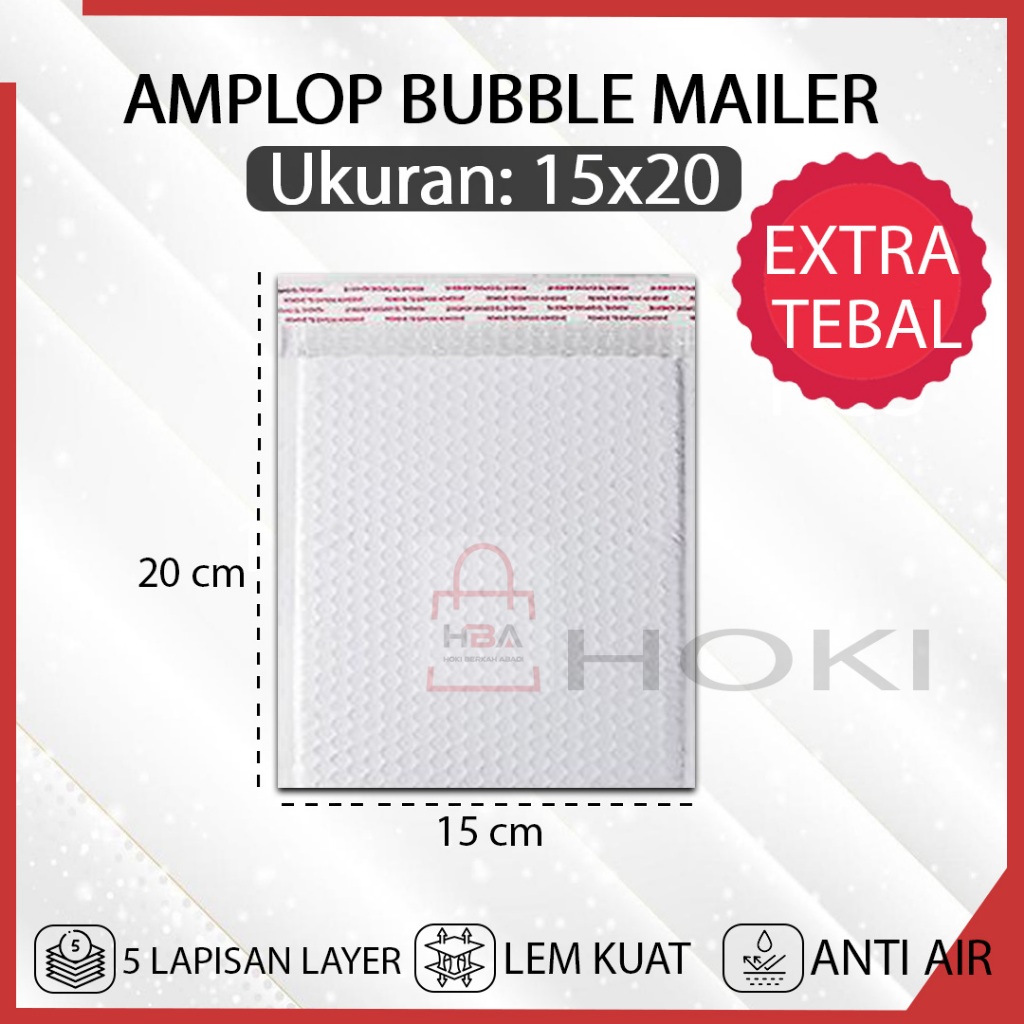 

Kantong Plastik Packing Amplop BUBBLE MAILER Putih 15x20 WHITE Bubble Wrap Polymailer Bungkus Paket Usaha Online Shop Murah