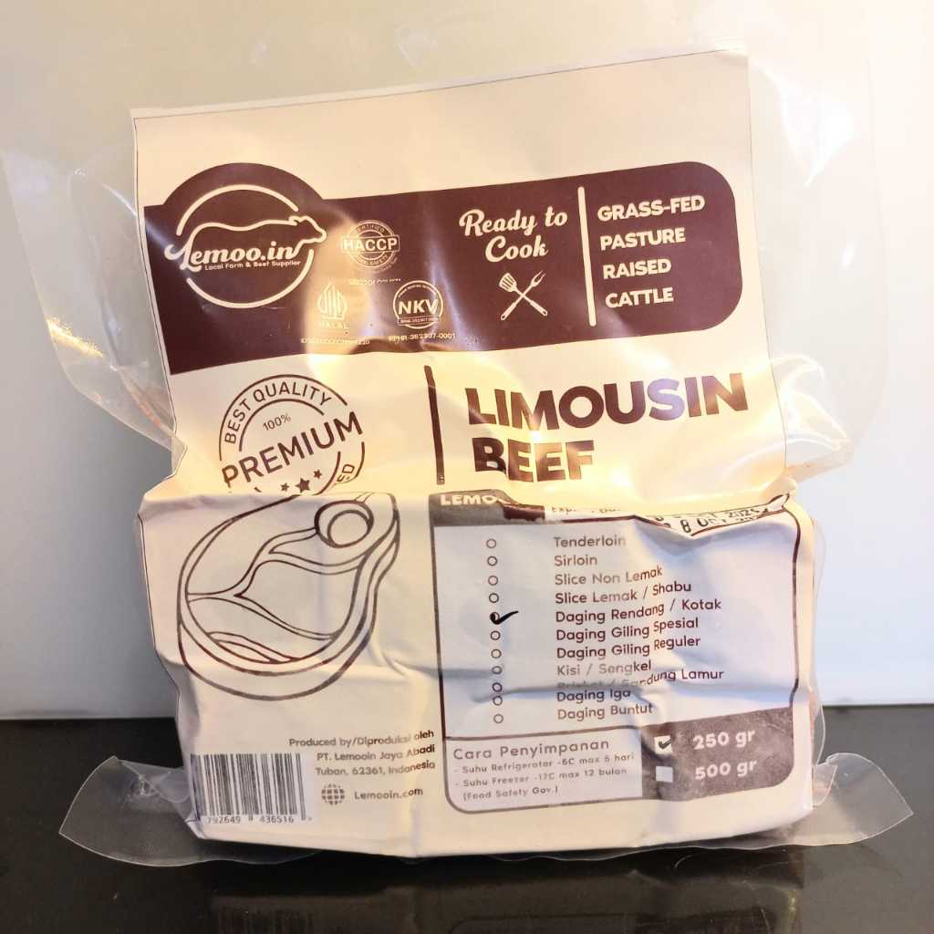 

Saikoro Daging Sapi Premium Lemooin 250gr DAGING RENDANG