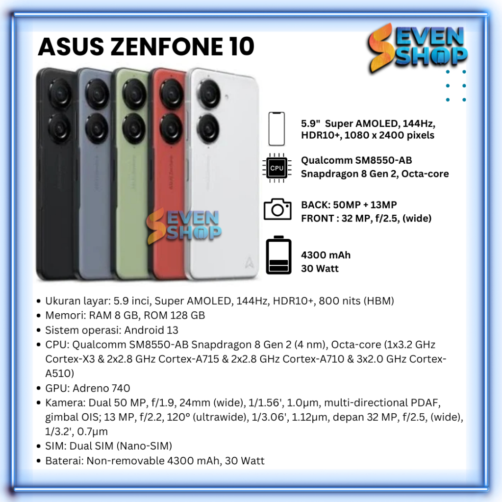 Asus Zenfone 10 16/512GB Garansi Resmi