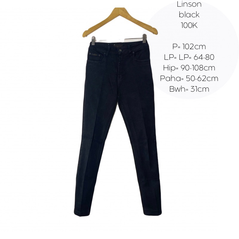 celana panjang jeans linson hitam black